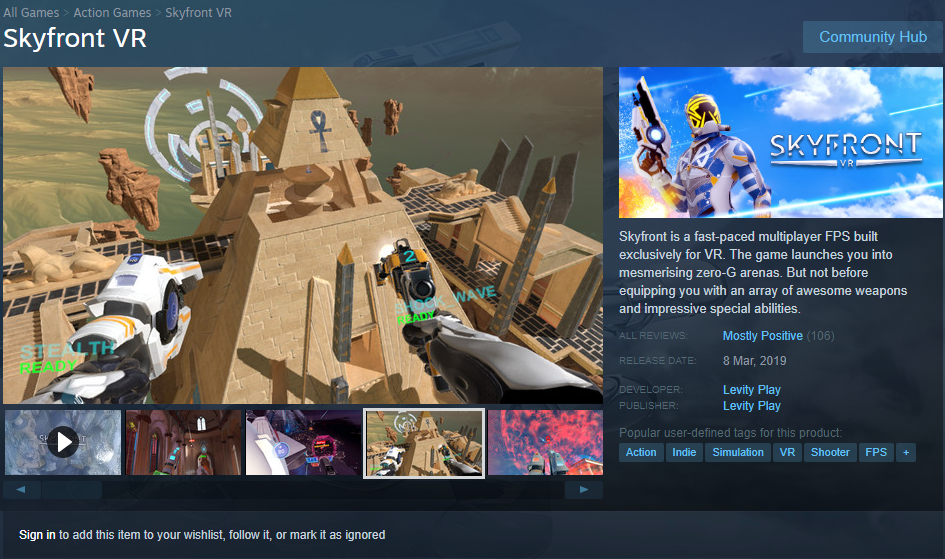SkyFront VR Steam Page Screenshot